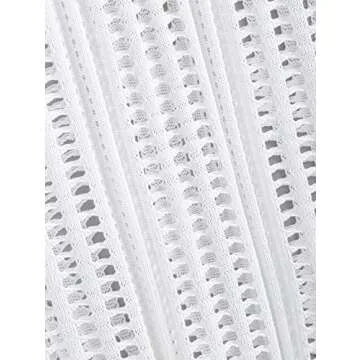 ZAFUL Halter Knitted Beach Cover Up Dress - White, M