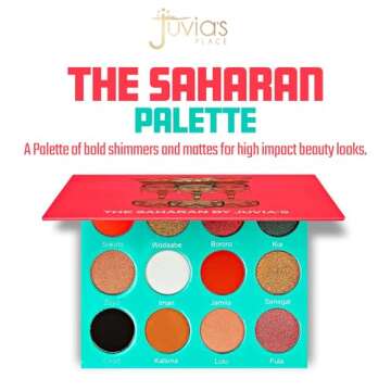 Juvia's Place Palette The Saharan - Reds, Black, White, Golds, Peach, Shades of 12, Bold Mattes and ...