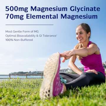 Innate Vitality Magnesium Glycinate 500mg | 70mg Elemental Magnesium Supplement- High Absorption, No...
