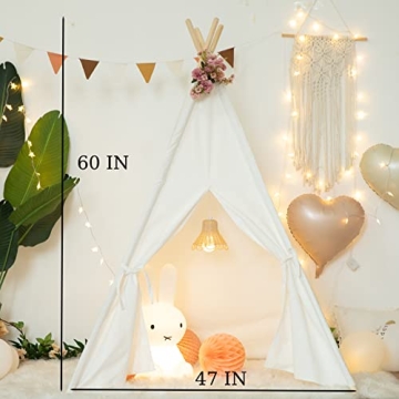 RongFa Teepee Tent for Kids-Portable Children Play Tent Indoor Outdoor (White)