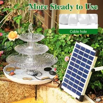 AISITIN Solar Pump 3 Tiered Bird Bath for Gardens