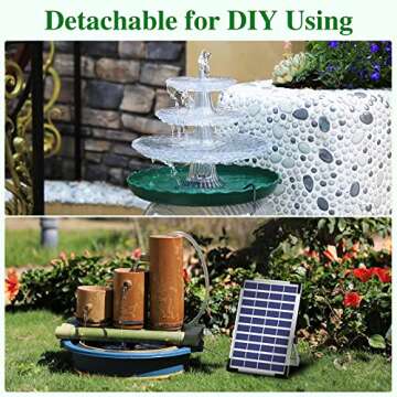AISITIN Solar Pump 3 Tiered Bird Bath for Gardens