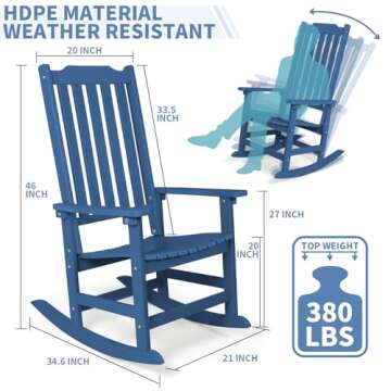Mguio All Season Oversized Outdoor Rocking Chair