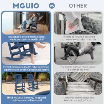Mguio All Season Oversized Outdoor Rocking Chair