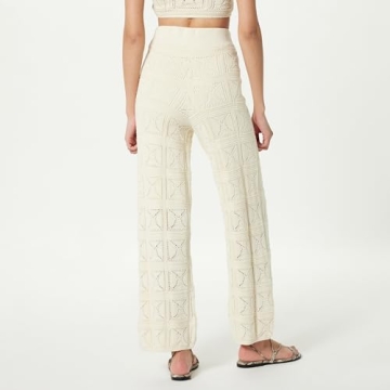 The Drop Women's Diza Crochet Flare Pants Birch Comfort