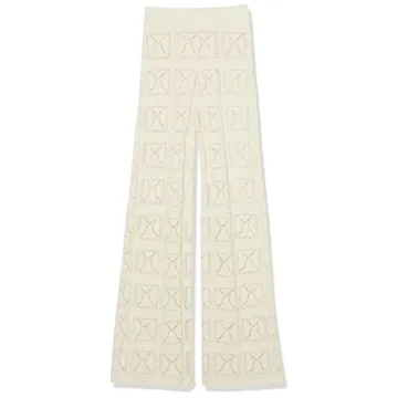 The Drop Women's Diza Crochet Flare Pants Birch Comfort