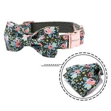 ARING PET Bowtie Dog Collar Adjustable Collars with Bow Tie for Dogs Small Medium Large