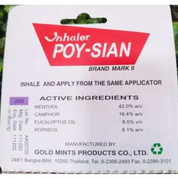 POY-SIAN Mark II Menthol Aromatherapy Nasal Inhaler for Sinus Relief (3-Pack)