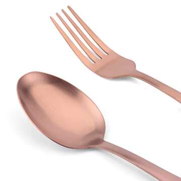 Matte Rose Gold Silverware Set, 20-Piece Stainless Steel Flatware set, Tableware Cutlery Set Service for 4, Utensils for Kitchens, Dishwasher Safe