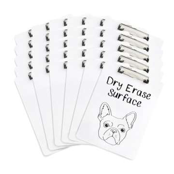 30 Pack Whiteboard Clipboards, Dry Erase Front Surface with Low Profile Clip, Designed for Classroom...