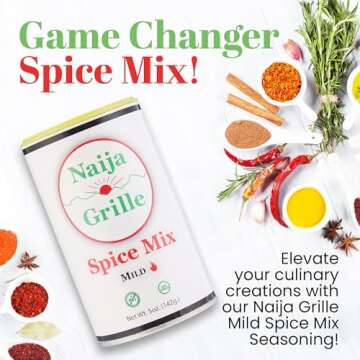 Naija Grille Seasoning - Mild - All Purpose Spice Mix for Chicken, Beef, Fish, Vegetables, and More ...