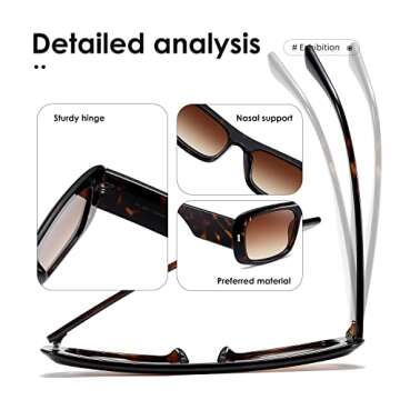 kimorn Sunglasses for Women Men Trendy Retro Fashion Sun Glasses 90’s Vintage Y2K Oversize Square Frame Shades K1337 (Tortoiseshell Gradient Brown)