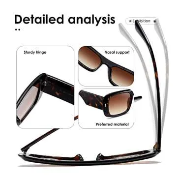 kimorn Sunglasses for Women Men Trendy Retro Fashion Sun Glasses 90’s Vintage Y2K Oversize Square Frame Shades K1337 (Tortoiseshell Gradient Brown)