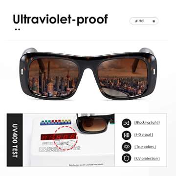 kimorn Sunglasses for Women Men Trendy Retro Fashion Sun Glasses 90’s Vintage Y2K Oversize Square Frame Shades K1337 (Tortoiseshell Gradient Brown)