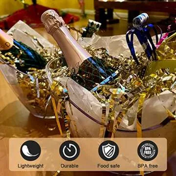 3 Pcs Acrylic Ice Bucket Set for Perfect Parties