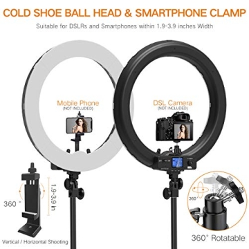 Pixel Bi-Color Ring Light with LCD Display for Creators