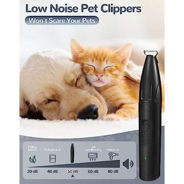 LEYOUFU Dog Clippers for Grooming, 2 Speed Low Noise Cordless Dog Paw Trimmer, Rechargeable Small Pe...
