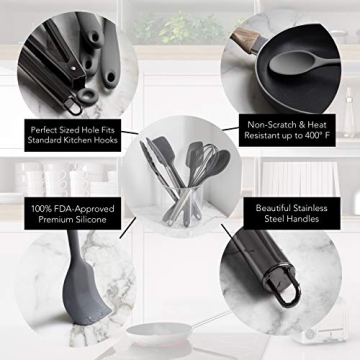 Mini Silicone Kitchen Utensils Set for Nonstick Cookware