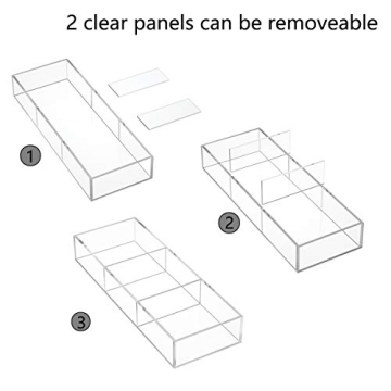 HIIMIEI Adjustable Acrylic Drawer Organizer for All Spaces