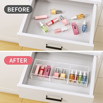 HIIMIEI Adjustable Acrylic Drawer Organizer for All Spaces