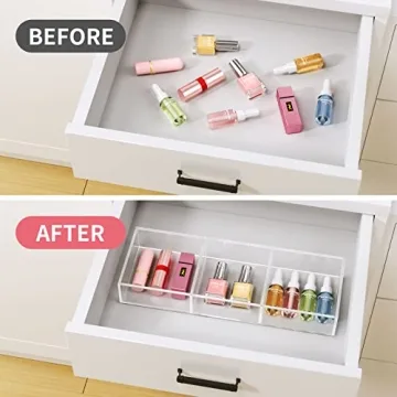 HIIMIEI Adjustable Acrylic Drawer Organizer for All Spaces