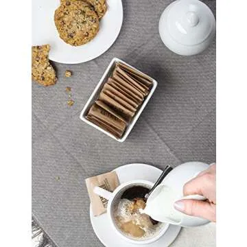 KooK Sugar and Creamer Set, 3 Piece, Pitcher, Sugar Bowl with Lid and Spoon, Sweetener Holder, White (Vintage Design)