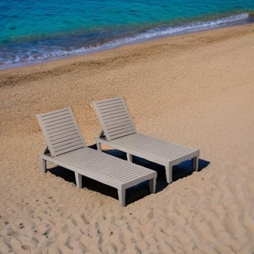 Devoko Outdoor Chaise Lounge Chairs Set for Poolside