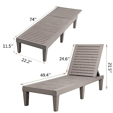 Devoko Outdoor Chaise Lounge Chairs Set for Poolside