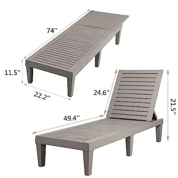 Devoko Outdoor Chaise Lounge Chairs Set for Poolside