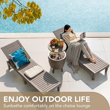 Devoko Outdoor Chaise Lounge Chairs Set for Poolside