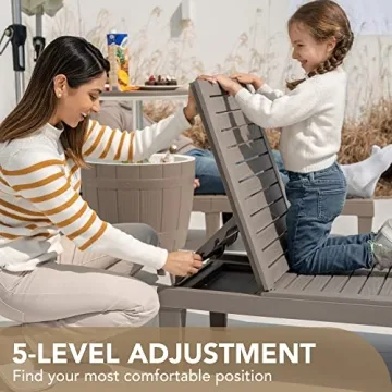 Devoko Outdoor Chaise Lounge Chairs Set for Poolside