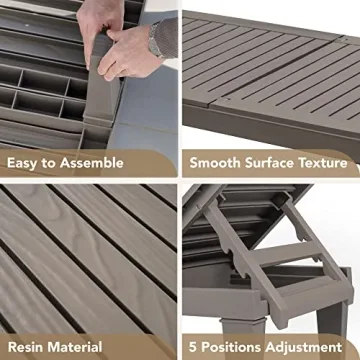 Devoko Outdoor Chaise Lounge Chairs Set for Poolside