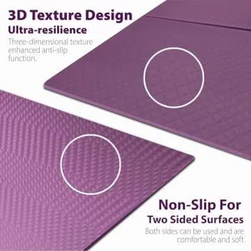 Foldable Yoga Mat-1/4 Inch Thick - Easy to Storage Travel Yoga Mat Foldable Lightweight for Fitness - Anti Slip Folding Exercise Mat for Yoga, Pilates, Home Workout & Floor Exercis
