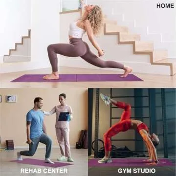 Foldable Yoga Mat-1/4 Inch Thick - Easy to Storage Travel Yoga Mat Foldable Lightweight for Fitness - Anti Slip Folding Exercise Mat for Yoga, Pilates, Home Workout & Floor Exercis