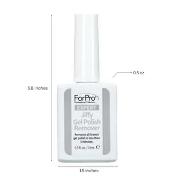 ForPro Professional Collection Expert Jiffy Gel Polish Remover, Removes All Brands Gel Polish in Less Than 5 Minutes, Quick & Easy Gel Removal, No Foil Wrapping or Soaking Needed, 0.5 Fl. Oz.