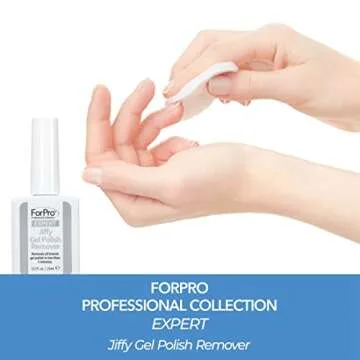 ForPro Professional Collection Expert Jiffy Gel Polish Remover, Removes All Brands Gel Polish in Less Than 5 Minutes, Quick & Easy Gel Removal, No Foil Wrapping or Soaking Needed, 0.5 Fl. Oz.