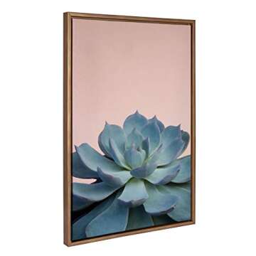 Kate and Laurel Sylvie Succulent 10 Framed Canvas Wall Art by F2 Images, 23x33 Gold, Botanical Wall ...