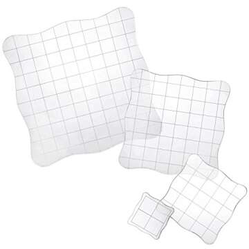 Whaline 4 Pieces Stamp Blocks with Grid and Grip, Acrylic Clear Stamping Blocks Set Essential Stamping Tools for Scrapbooking Crafts Making