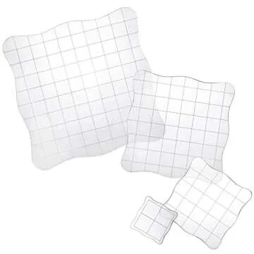 Whaline 4 Pieces Stamp Blocks with Grid and Grip, Acrylic Clear Stamping Blocks Set Essential Stamping Tools for Scrapbooking Crafts Making
