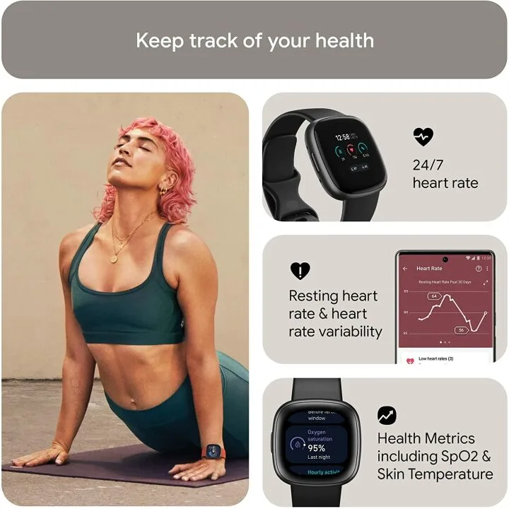 Fitbit Versa 4 Smartwatch with GPS & Heart Rate Monitoring