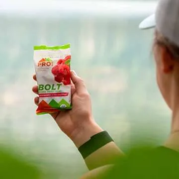 PROBAR - BOLT Organic Energy Chews, Raspberry, Non-GMO, Gluten-Free, USDA Certified Organic, Healthy, Natural Energy, Fast Fuel Gummies with Vitamins B & C (12 Count)