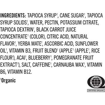 PROBAR - BOLT Organic Energy Chews, Raspberry, Non-GMO, Gluten-Free, USDA Certified Organic, Healthy, Natural Energy, Fast Fuel Gummies with Vitamins B & C (12 Count)