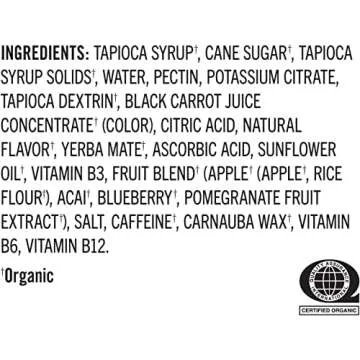 PROBAR - BOLT Organic Energy Chews, Raspberry, Non-GMO, Gluten-Free, USDA Certified Organic, Healthy, Natural Energy, Fast Fuel Gummies with Vitamins B & C (12 Count)