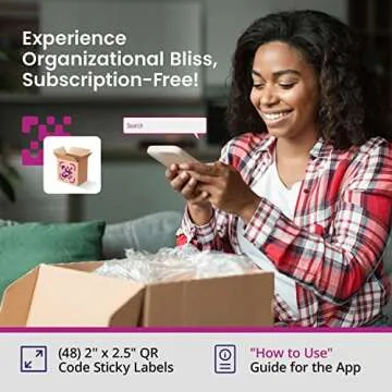 SmartPacks QR Code Stickers | Qr Code Labels for Storage | No Subscription | Premium Smart Labels with App | Advanced Pack and Track Labels with QR Code for Inventory, Storage, Moving | 48 Stickers