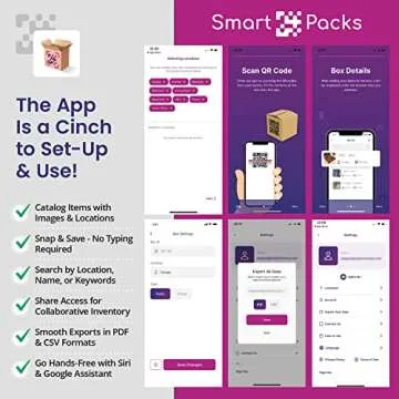 SmartPacks QR Code Stickers | Qr Code Labels for Storage | No Subscription | Premium Smart Labels with App | Advanced Pack and Track Labels with QR Code for Inventory, Storage, Moving | 48 Stickers