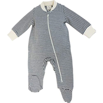 DORDOR & GORGOR Organic Zip Front Sleep 'N Play, Unisex Baby Footed Pajamas, Cotton (3-6 Month, Gray...