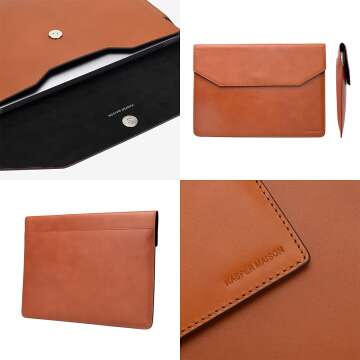 Premium 13 inch Leather Laptop Sleeve - Tan