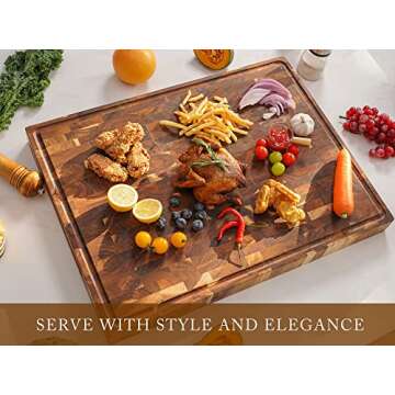 Acacia Wood End Grain Cutting Board - 24x18x2 In