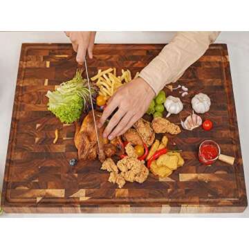 Acacia Wood End Grain Cutting Board - 24x18x2 In