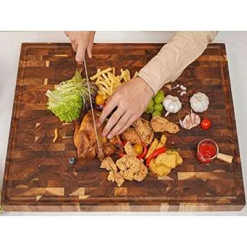 Acacia Wood End Grain Cutting Board - 24x18x2 In